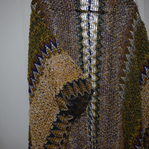 BOHEMIAN Women's Colorful Knit Shawl Rauna with Tassels One Size Fits Most - Picture 4 of 4